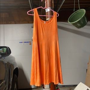 Orange-Dyed Skater Dress